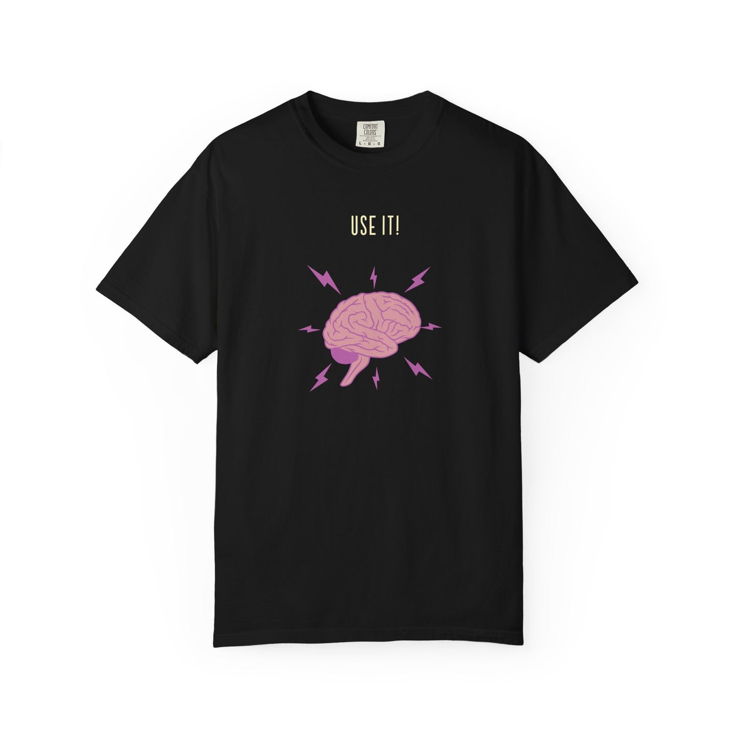 Funny Quote "Use It" Unisex Garment-Dyed T-shirt, Brain Image Tee, Humorous Graphic Top, Quote Tee, Unisex Shirt for Men Women