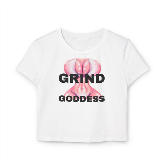 Crop Top: Grind Goddess Tee | Swag Sexy Pose Graphic, Empowerment Shirt