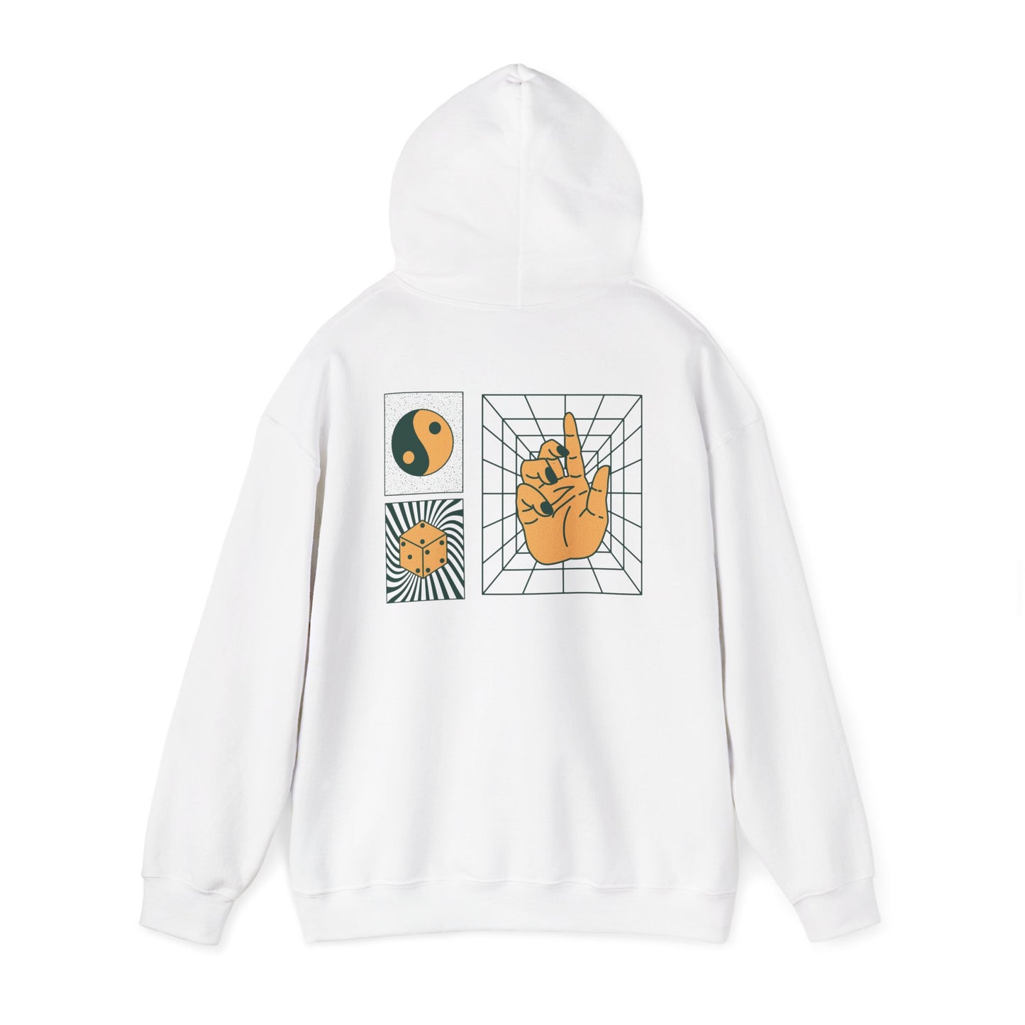 Everyday Balance Unisex Hooded Sweatshirt - Cozy Retro Design for Mindfulness, Yoga, Gifts, Sun Lovers