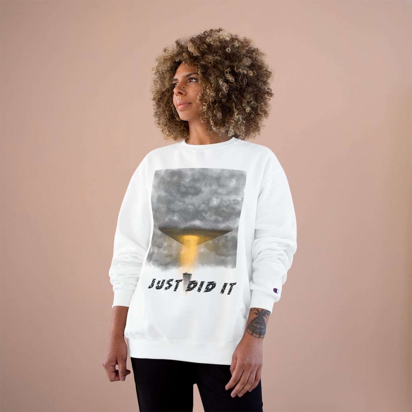 UFO Beam Abduction Just Did It Sweatshirt | Alien Space Graphic
