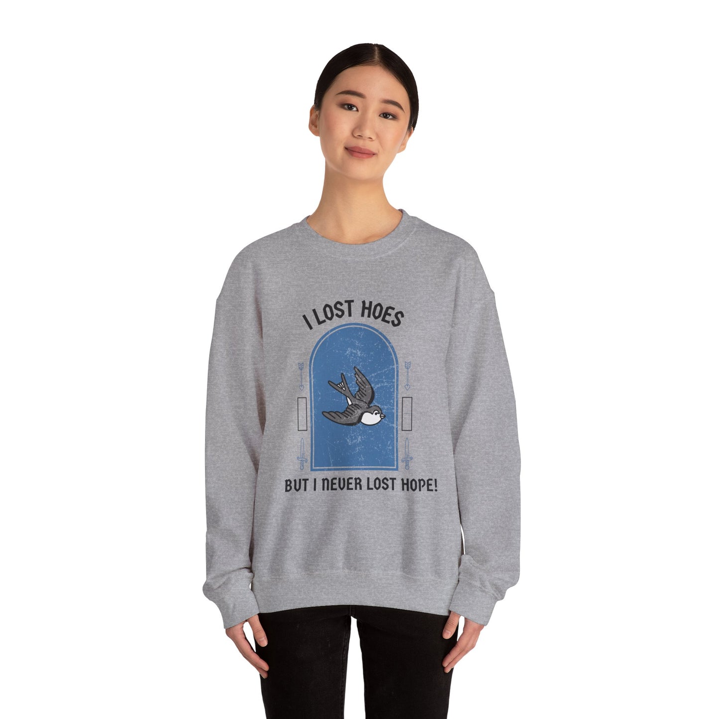 Heartbreak Funny Quote Unisex Sweatshirt, Lost Hoes Never Lost Hope, Crewneck Jumper, Humor Sweater, Funny Statement Apparel, Unisex Graphic