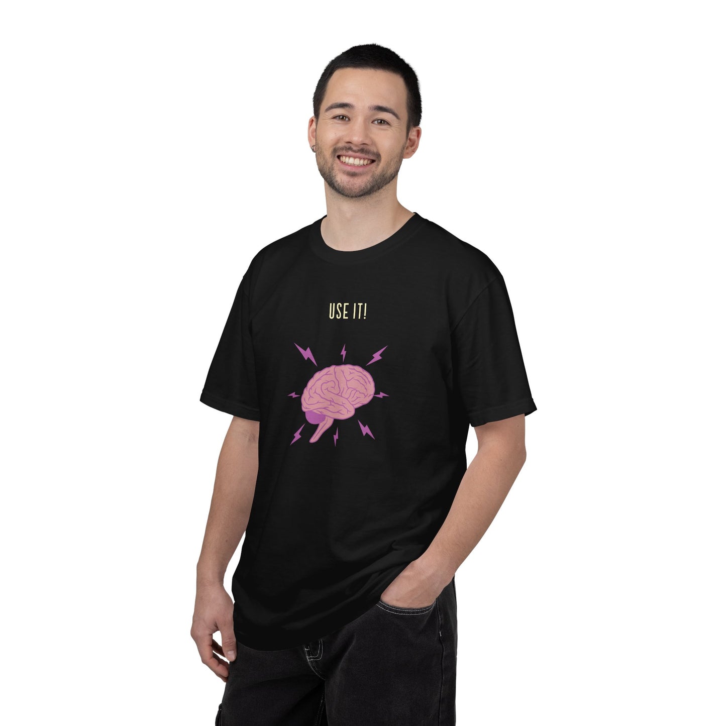 Funny Quote "Use It" Unisex Garment-Dyed T-shirt, Brain Image Tee, Humorous Graphic Top, Quote Tee, Unisex Shirt for Men Women