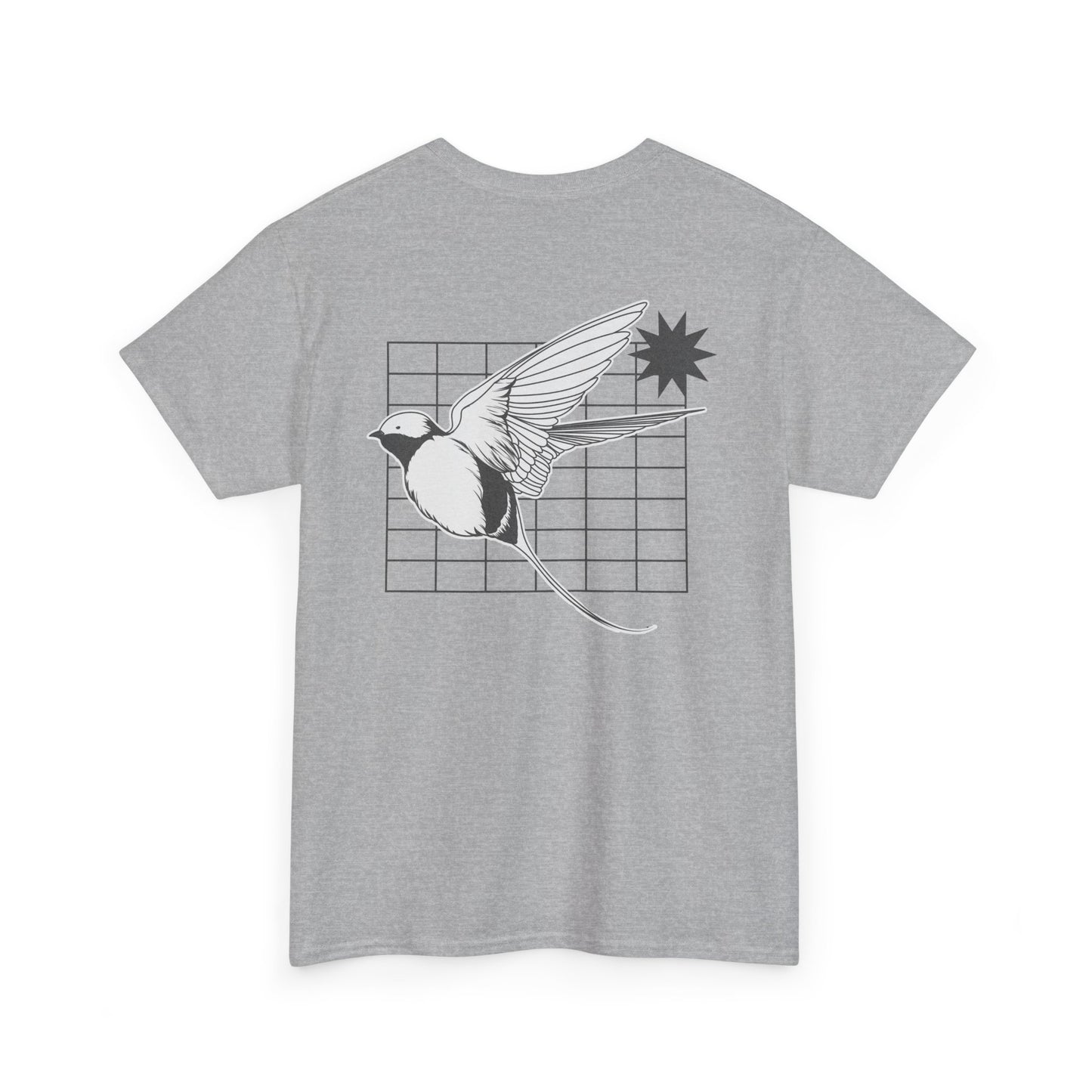 Aura Graphic Unisex Heavy Cotton Tee, Vintage Bird Art Shirt, Casual Summer Wear, Gift for Nature Lovers, Unique Graphic Tee