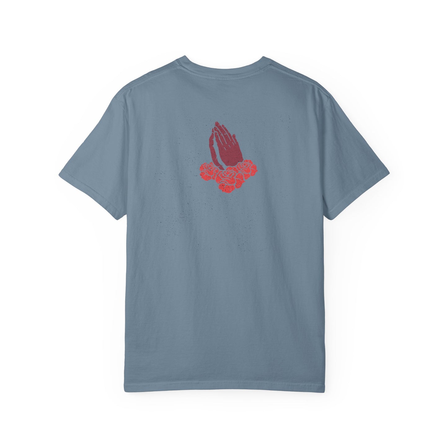 Praying Hands Floral T-Shirt, Unisex Casual Tee, Summer Fashion, Gift for Friends, Spiritual Wear, Everyday Comfort