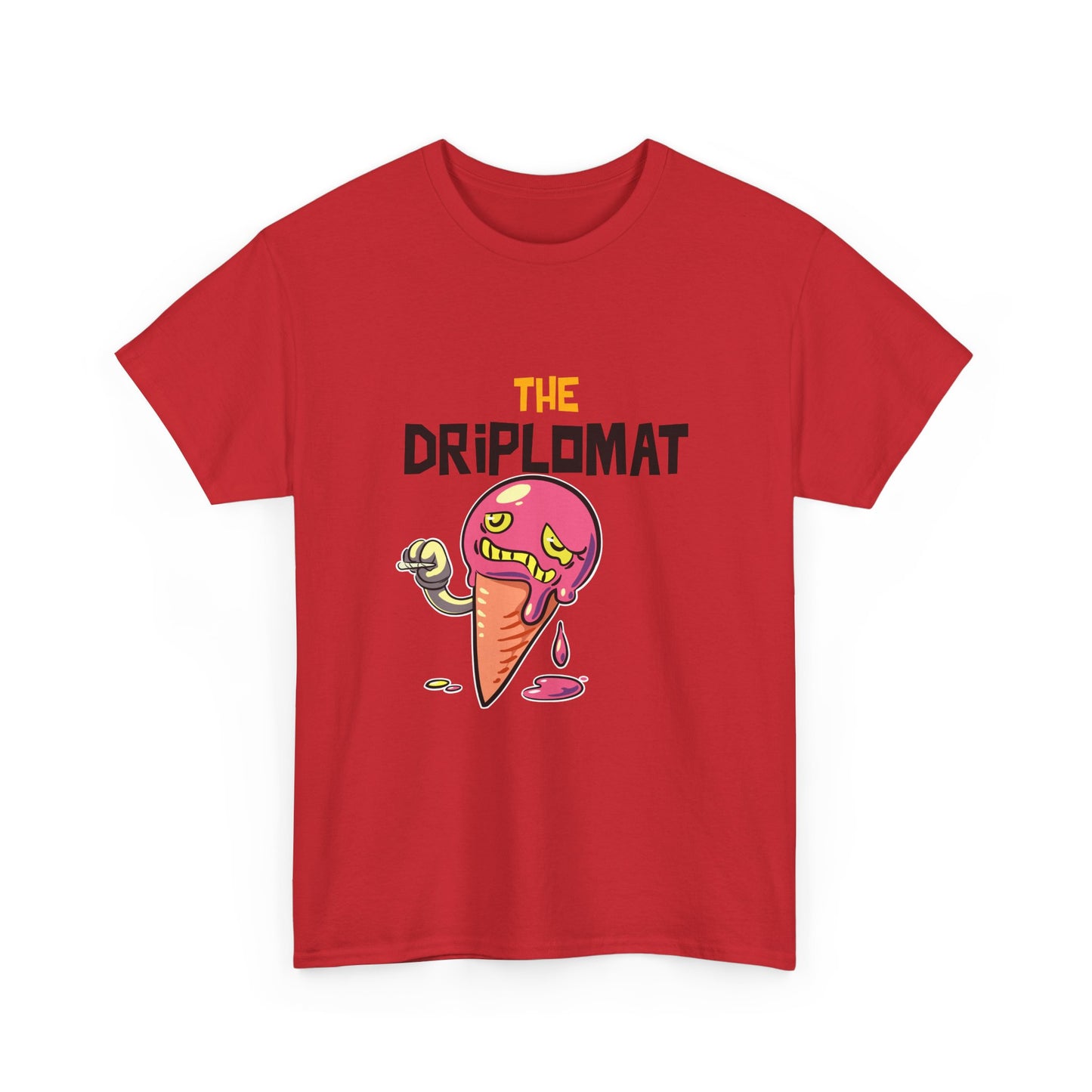 The Driplomat Ice Cream Tee, Fun Unisex Heavy Cotton T-Shirt, Cute Dessert Top, Quirky Apparel, Gift for Ice Cream Lovers
