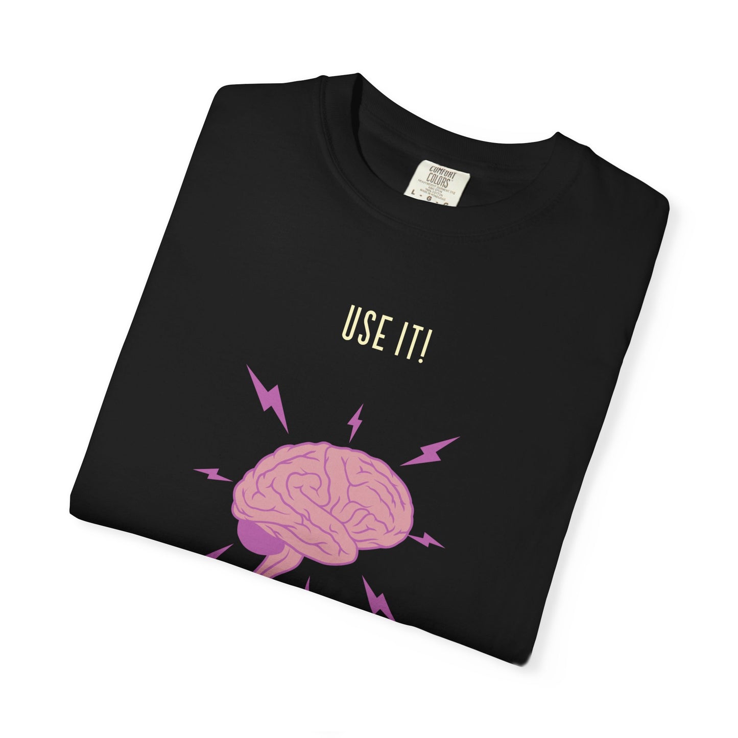 Funny Quote "Use It" Unisex Garment-Dyed T-shirt, Brain Image Tee, Humorous Graphic Top, Quote Tee, Unisex Shirt for Men Women
