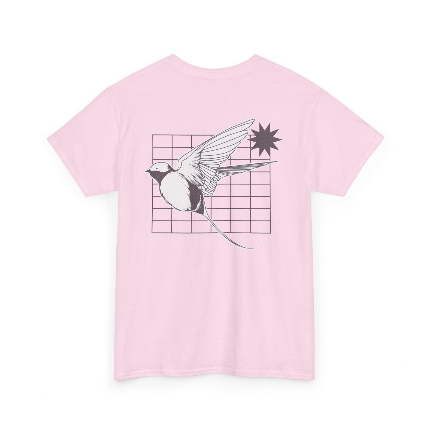 Aura Graphic Unisex Heavy Cotton Tee, Vintage Bird Art Shirt, Casual Summer Wear, Gift for Nature Lovers, Unique Graphic Tee