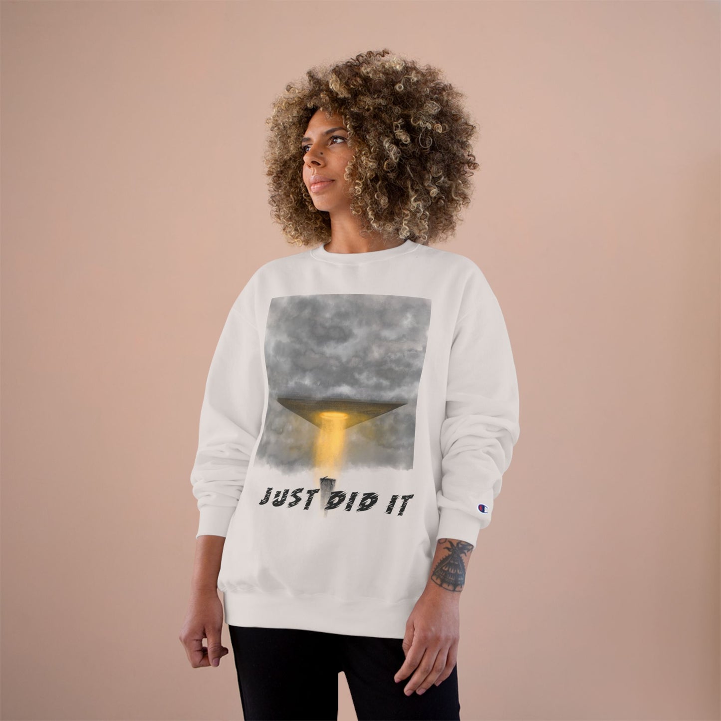 UFO Beam Abduction Just Did It Sweatshirt | Alien Space Graphic