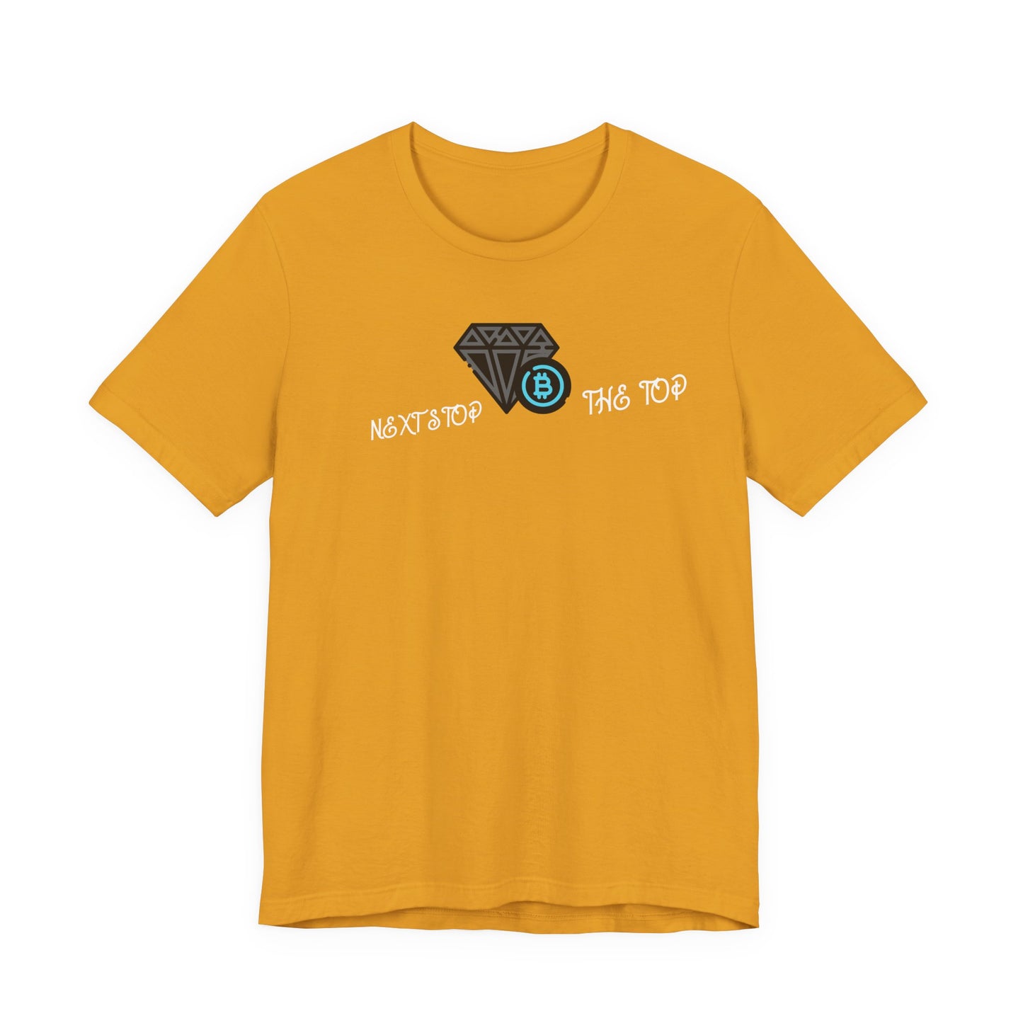 Unisex Jersey Tee with "Never Stop at the Top" Design, Motivational Shirt, Gift for Dreamers, Casual Wear, Inspirational Apparel