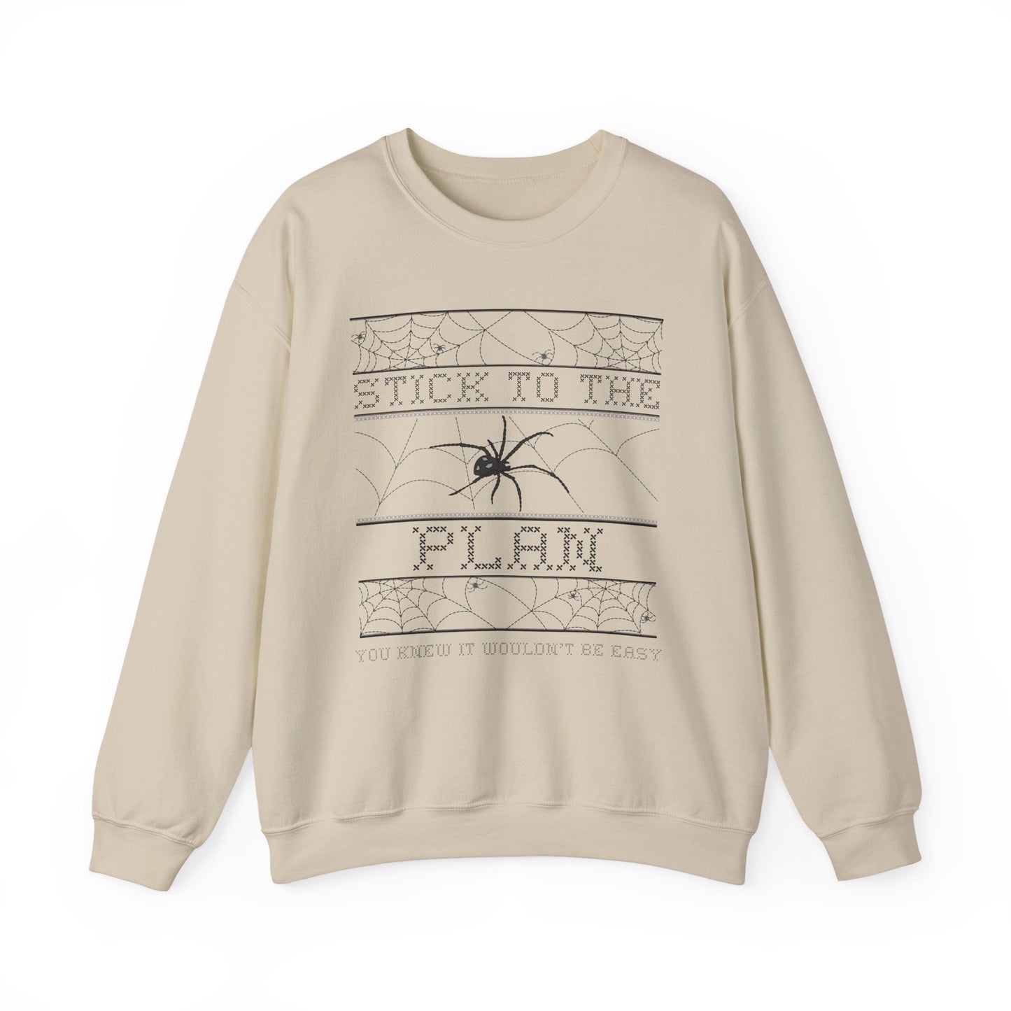 Spider Plan Sweatshirt | Unisex Crewneck for Cozy Nights, Halloween Party, Fall Fashion, Gift for Friends, Casual Wear